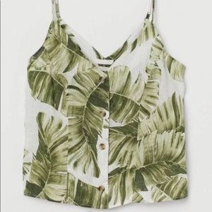 White linen palm leaves top